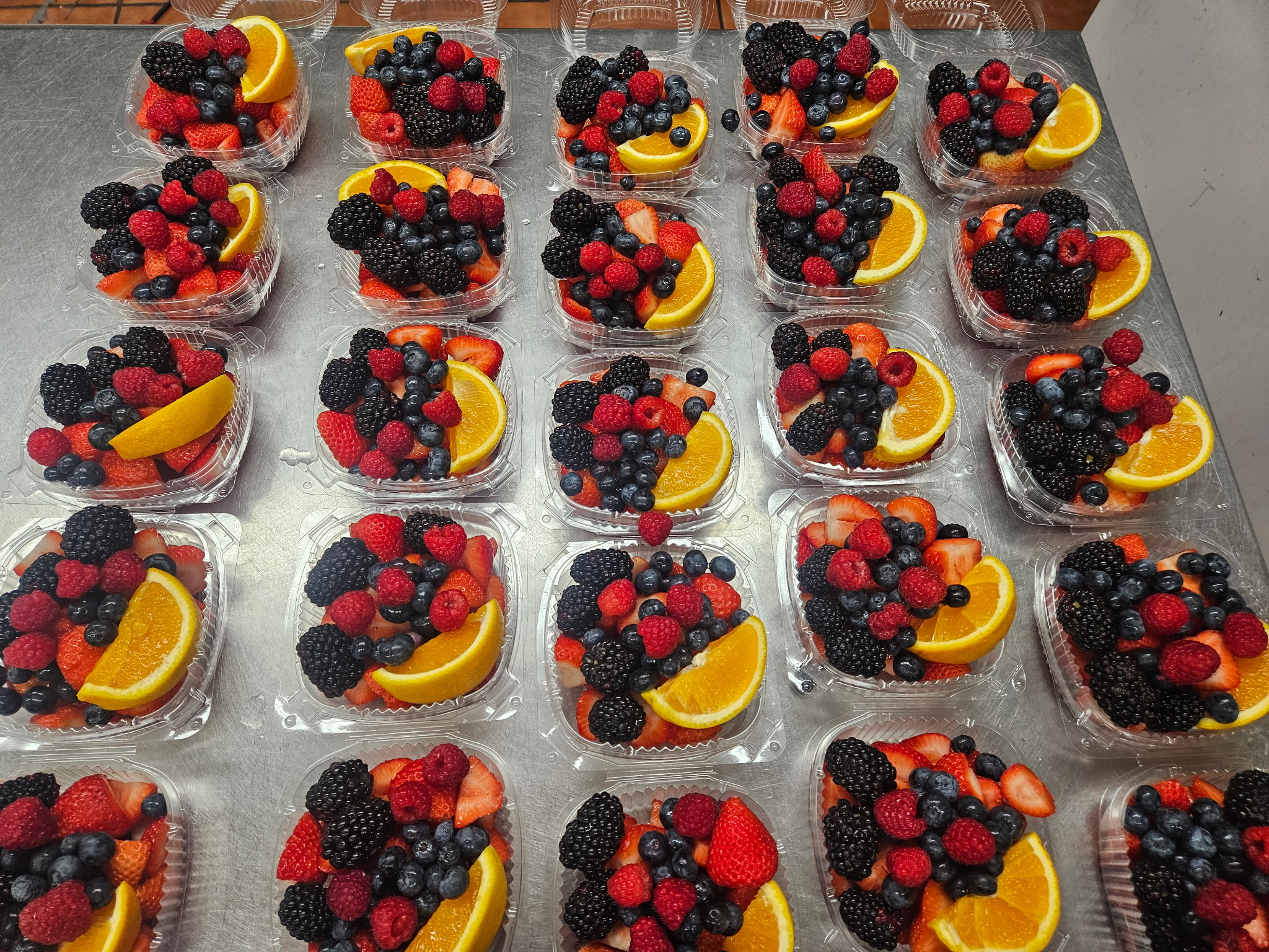 Individual berry cups for events