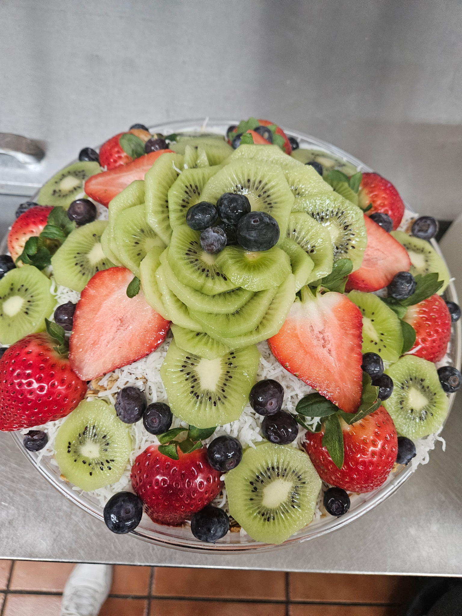 Kiwi flower fruit arrangement